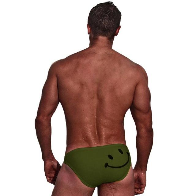 Men Swim Briefs Flowers Printed Breathable Elastic Cotton Beach Trunks Swimwear Swimsuit