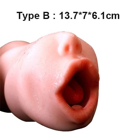 Realistic Oral Adult Sex Toys Real Deep Throat Mouth Male Masturbator Pocket Pussy With Sexy Tongue Men Penis Masturbation Cup