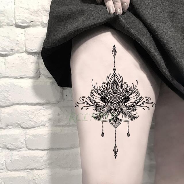 Waterproof Temporary Tattoo Sticker Tribal totem band Fake Tatto Personality Flash Tatoo Waist Arm Foot Tato for Girl Women Men