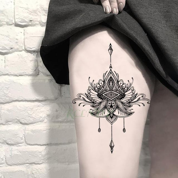 Waterproof Temporary Tattoo Sticker Tribal totem band Fake Tatto Personality Flash Tatoo Waist Arm Foot Tato for Girl Women Men