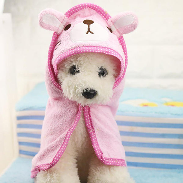 HOT SALE! Soft Pet Dog Cat Shower Towel Cartoon Animal Pattern Bathrobe Bath Towel Puppy Washing Supplies Dogs Pet Blankets S/M/