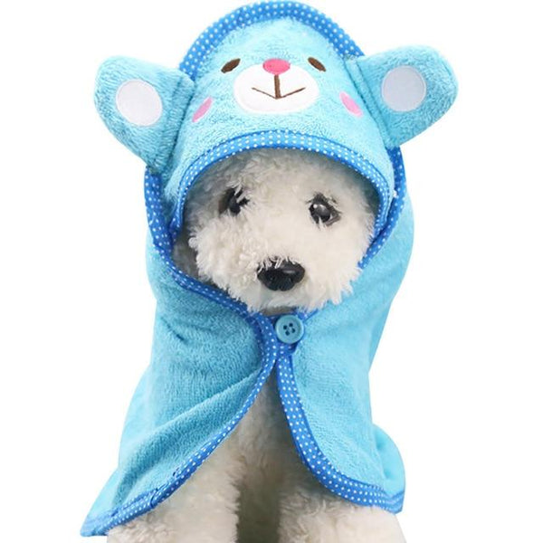 HOT SALE! Soft Pet Dog Cat Shower Towel Cartoon Animal Pattern Bathrobe Bath Towel Puppy Washing Supplies Dogs Pet Blankets S/M/