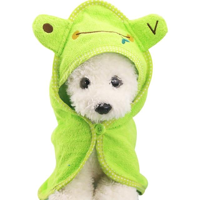 HOT SALE! Soft Pet Dog Cat Shower Towel Cartoon Animal Pattern Bathrobe Bath Towel Puppy Washing Supplies Dogs Pet Blankets S/M/