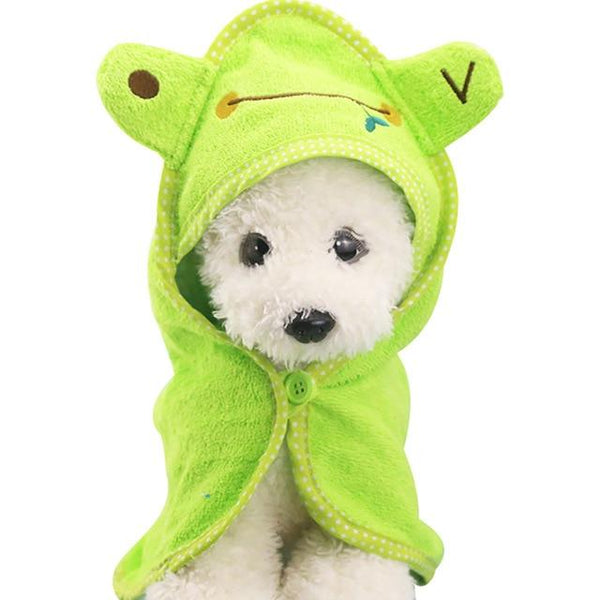 HOT SALE! Soft Pet Dog Cat Shower Towel Cartoon Animal Pattern Bathrobe Bath Towel Puppy Washing Supplies Dogs Pet Blankets S/M/