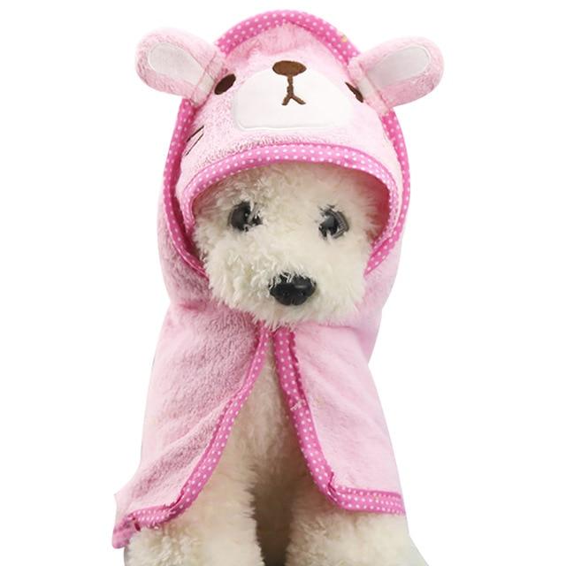 HOT SALE! Soft Pet Dog Cat Shower Towel Cartoon Animal Pattern Bathrobe Bath Towel Puppy Washing Supplies Dogs Pet Blankets S/M/