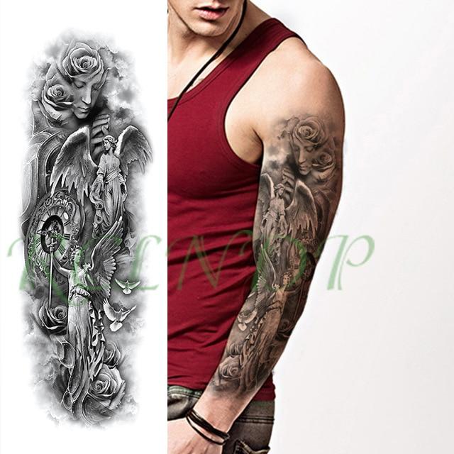 Waterproof Temporary Tattoo Sticker Angel wing tiger flower full arm large size fake tatto flash tatoo sleeve tato for men women