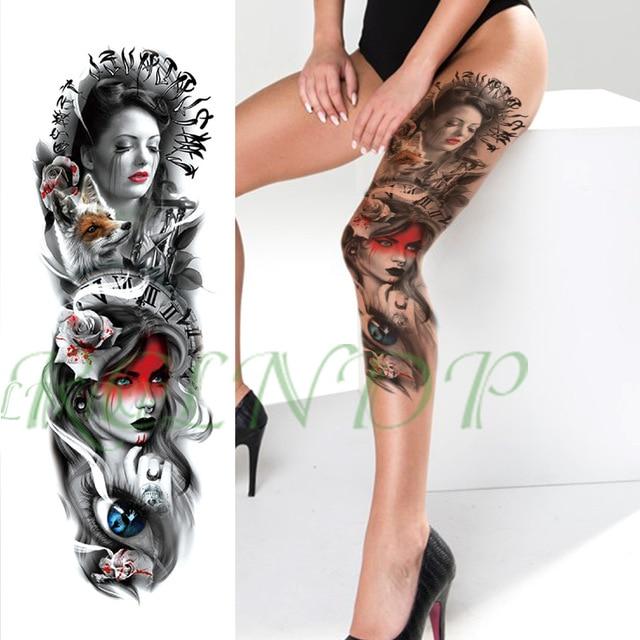 Waterproof Temporary Tattoo Sticker Angel wing tiger flower full arm large size fake tatto flash tatoo sleeve tato for men women
