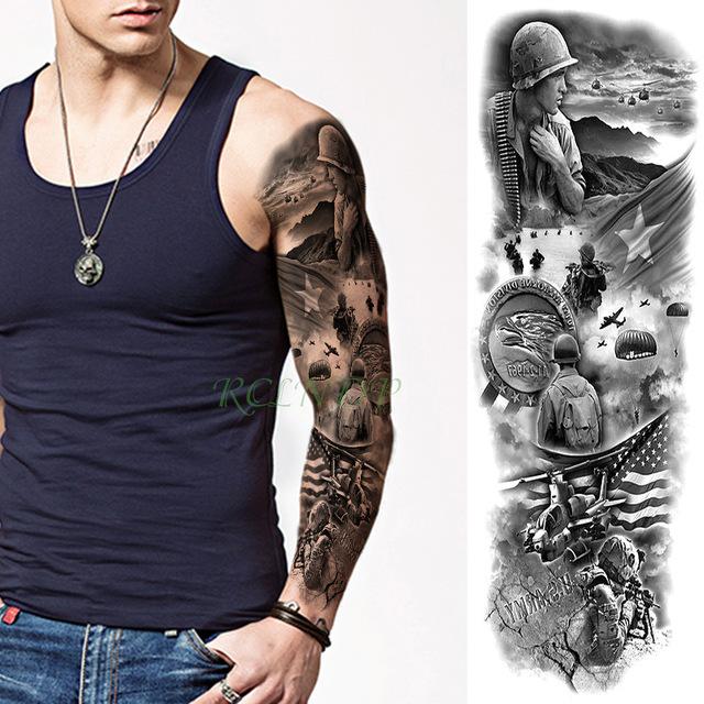 Waterproof Temporary Tattoo Sticker Angel wing tiger flower full arm large size fake tatto flash tatoo sleeve tato for men women
