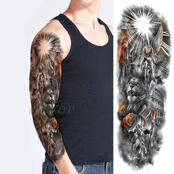 Waterproof Temporary Tattoo Sticker Angel wing tiger flower full arm large size fake tatto flash tatoo sleeve tato for men women