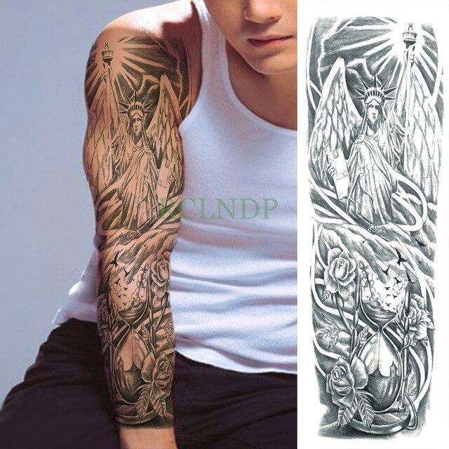 Waterproof Temporary Tattoo Sticker Angel wing tiger flower full arm large size fake tatto flash tatoo sleeve tato for men women