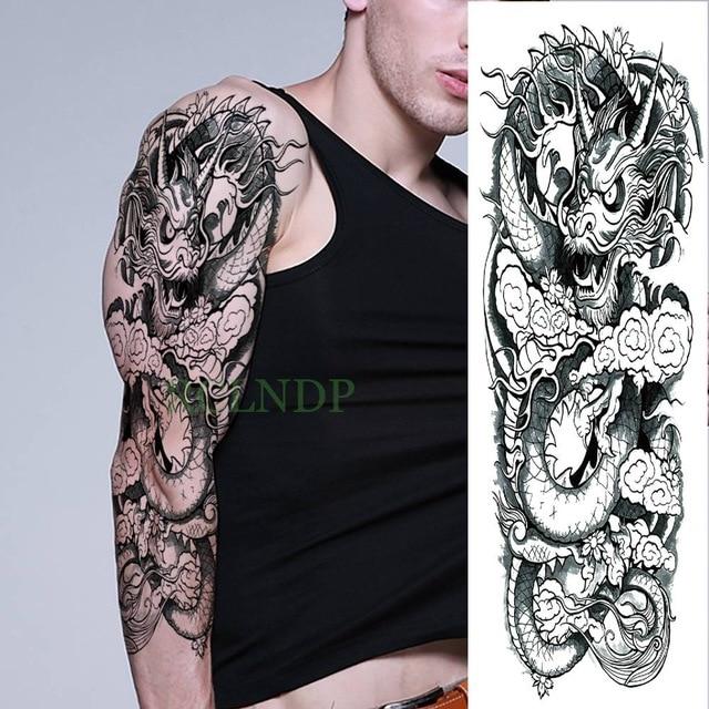 Waterproof Temporary Tattoo Sticker Angel wing tiger flower full arm large size fake tatto flash tatoo sleeve tato for men women