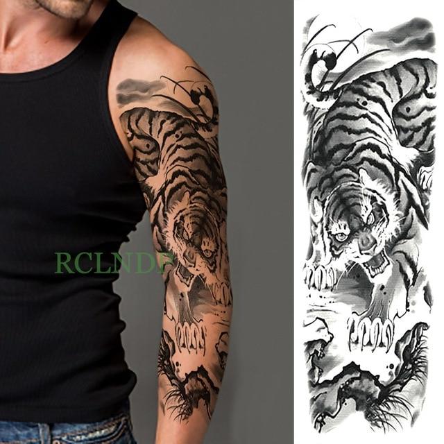 Waterproof Temporary Tattoo Sticker Angel wing tiger flower full arm large size fake tatto flash tatoo sleeve tato for men women