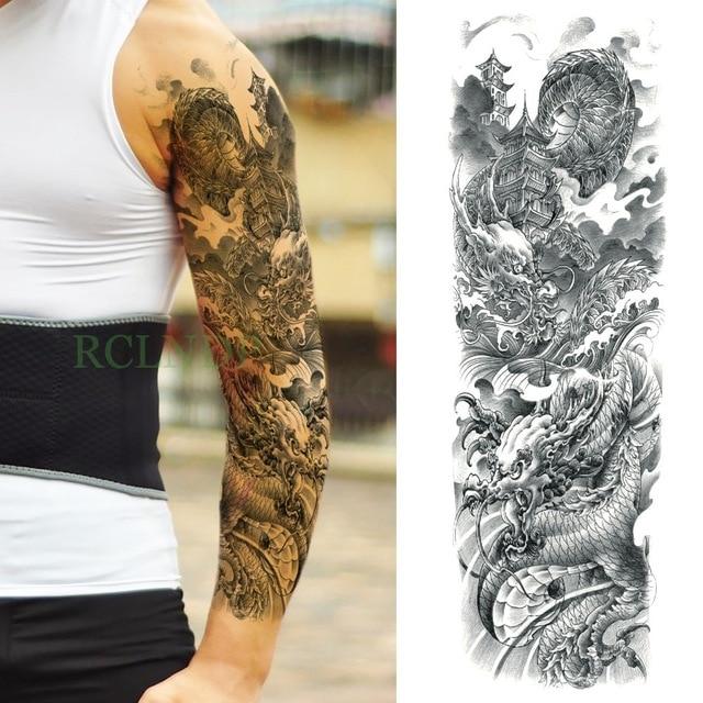 Waterproof Temporary Tattoo Sticker Angel wing tiger flower full arm large size fake tatto flash tatoo sleeve tato for men women