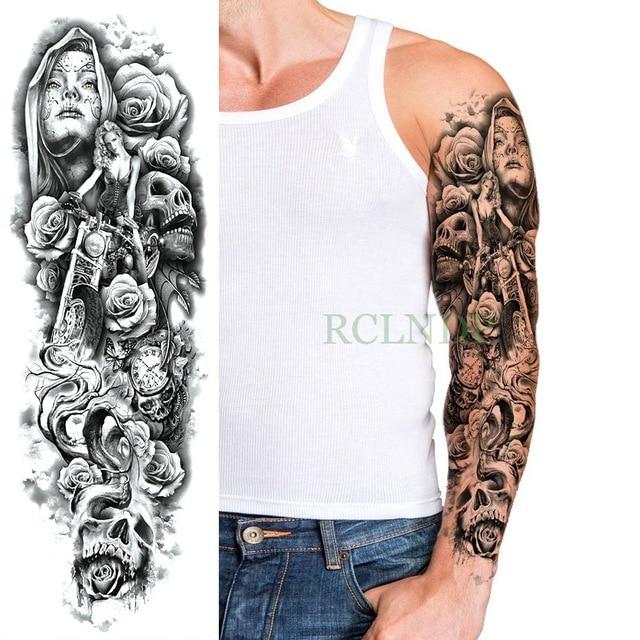 Waterproof Temporary Tattoo Sticker Angel wing tiger flower full arm large size fake tatto flash tatoo sleeve tato for men women