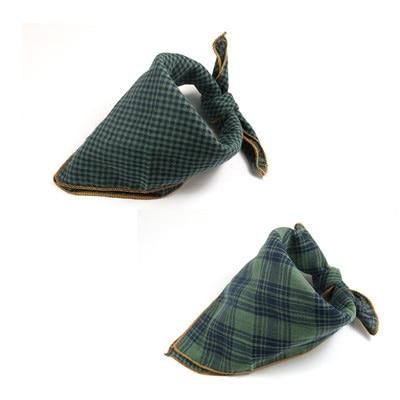 1 Pcs New Dog Bandana Cotton Linen Plaid Pet Bandana Scarf Bow Ties Collar Square Cat Samll Middle Large Dog Grooming Products