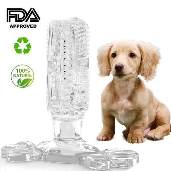 Pet Chew Toy Dog Toothbrush Doggy Brush Stick Soft Rubber Teeth Cleaning Dot Massage Toothpaste for Teeth Cleaning Fit 0-50lb