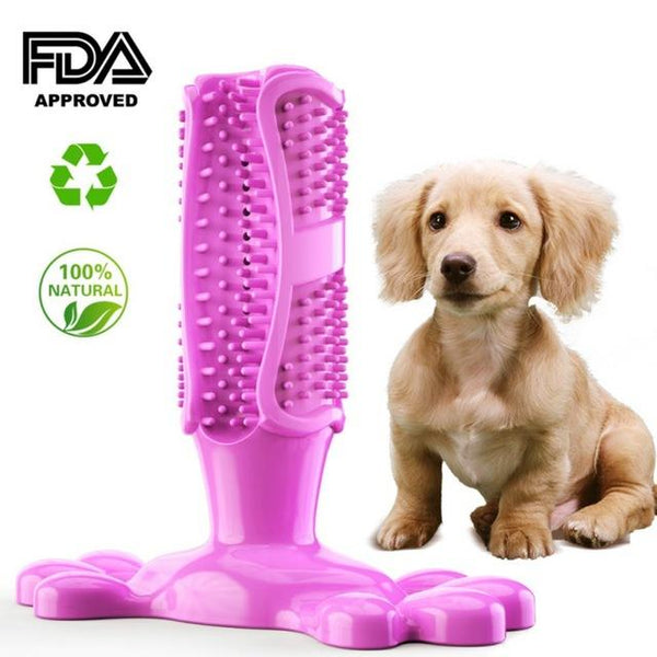 Pet Chew Toy Dog Toothbrush Doggy Brush Stick Soft Rubber Teeth Cleaning Dot Massage Toothpaste for Teeth Cleaning Fit 0-50lb