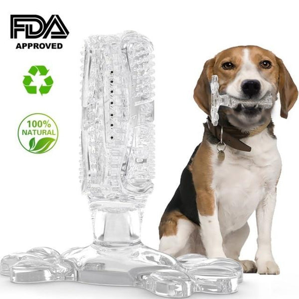 Pet Chew Toy Dog Toothbrush Doggy Brush Stick Soft Rubber Teeth Cleaning Dot Massage Toothpaste for Teeth Cleaning Fit 0-50lb