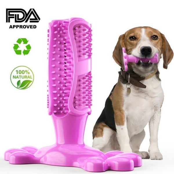 Pet Chew Toy Dog Toothbrush Doggy Brush Stick Soft Rubber Teeth Cleaning Dot Massage Toothpaste for Teeth Cleaning Fit 0-50lb