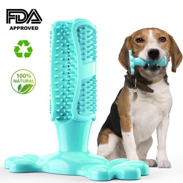 Pet Chew Toy Dog Toothbrush Doggy Brush Stick Soft Rubber Teeth Cleaning Dot Massage Toothpaste for Teeth Cleaning Fit 0-50lb