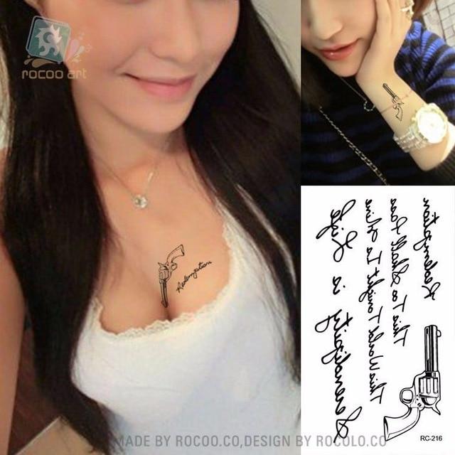 Waterproof Temporary Tattoo Sticker Black Devil Doesn't Sleep English Letters Flash Tatoo Fake Tatto Neck Wrist For Woman Men