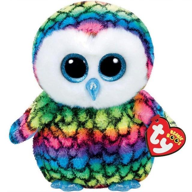 Ty Beanie Boos Plush Toy Owl Penguin Dog Giraffe Cat Raccoon Sheep Bat Cattle Plush Animal Toy Gift for Children 15cm