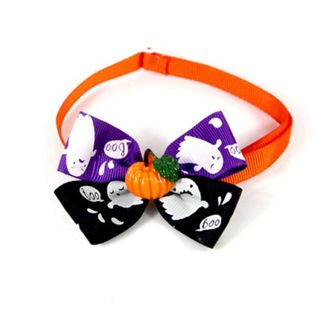 Pet Cosplay Supplies Halloween Black Bat Wings and pumpkin Witch Skull Tie for Dog Cat Funny Cosplay Costume Accessories