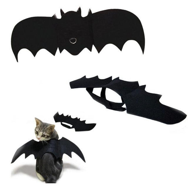 Pet Cosplay Supplies Halloween Black Bat Wings and pumpkin Witch Skull Tie for Dog Cat Funny Cosplay Costume Accessories