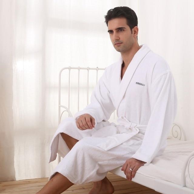 Men bathrobe cotton XL winter blanket towel fleece long nightgown wedding robes nightdress ladies thicken soft warm autumn
