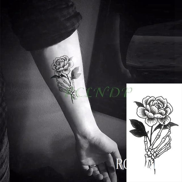 Waterproof Temporary Tattoo Stickers Beautiful Flower Rose fake Tatto Flash Tatoo Tatouage Hand Back Foot Arm for Girl Women Men