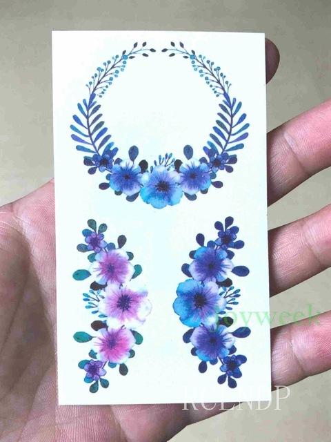 Waterproof Temporary Tattoo Stickers Beautiful Flower Rose fake Tatto Flash Tatoo Tatouage Hand Back Foot Arm for Girl Women Men