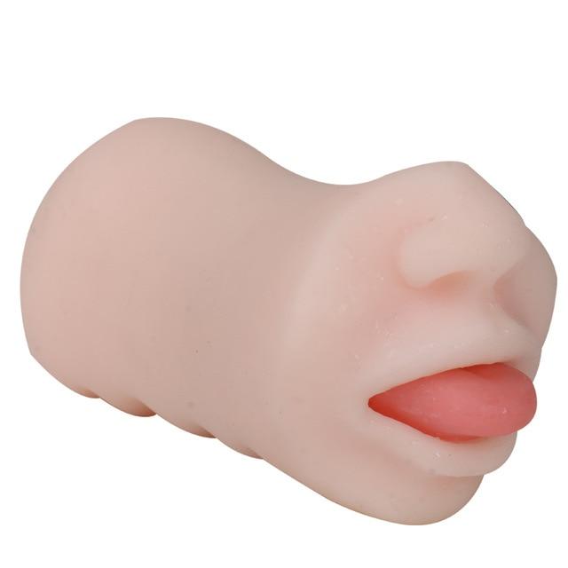 Male Masturbator Oral Sex Blowjob Deep Throat Masturbation Cup with Teeth Tongue Realistic Pocket Sex Toys for Men 2019