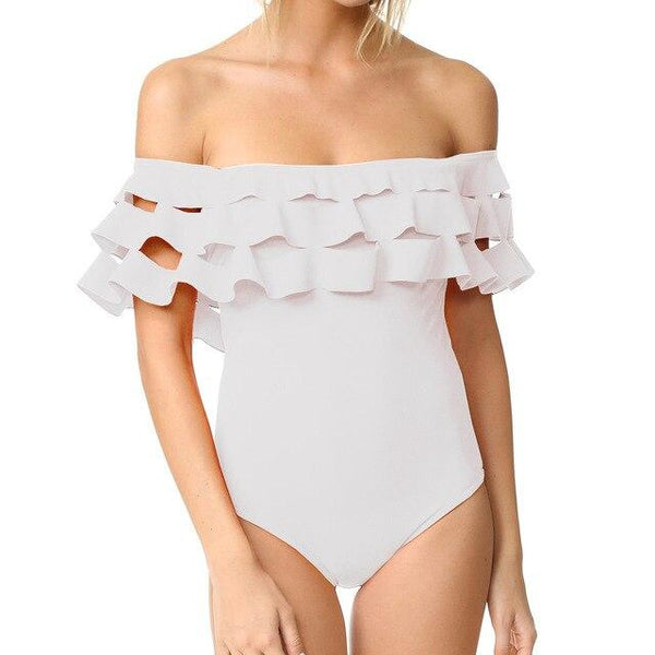 Ruffle Swimsuit Women 2019 One Piece Swimwear Female One-Piece Suits Bathing Suit Padded May Beachwear Swimming Suit For Women