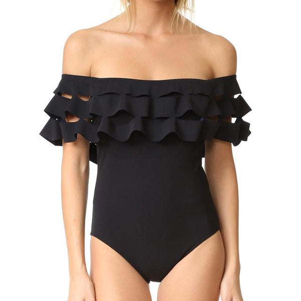 Ruffle Swimsuit Women 2019 One Piece Swimwear Female One-Piece Suits Bathing Suit Padded May Beachwear Swimming Suit For Women