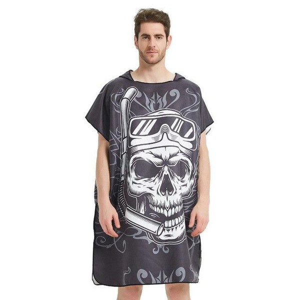 Black Graffiti Towel Women Man Bathrobe /Changing Robe Bath Towel Outdoor Hooded Beach Towel Poncho Bathrobe Swimsuit