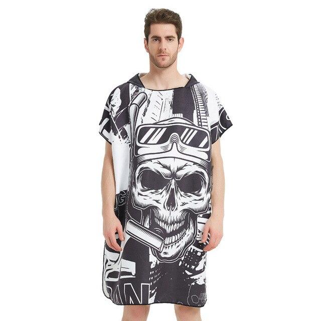 Black Graffiti Towel Women Man Bathrobe /Changing Robe Bath Towel Outdoor Hooded Beach Towel Poncho Bathrobe Swimsuit
