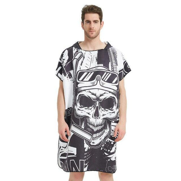 Black Graffiti Towel Women Man Bathrobe /Changing Robe Bath Towel Outdoor Hooded Beach Towel Poncho Bathrobe Swimsuit