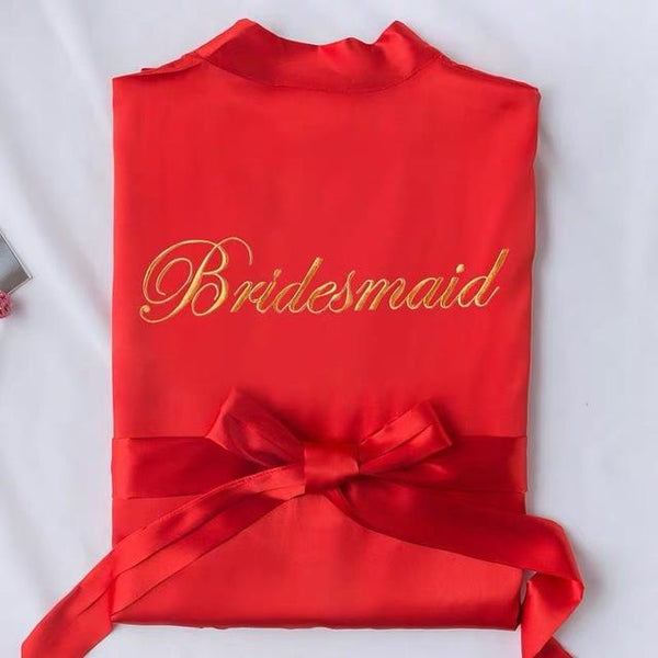 Women Rayon Embroidery Bride Bridesmaid Kimono Bathrobe Dress Sexy Mini Sleep Nightshirt Sleepwear Wedding Robes