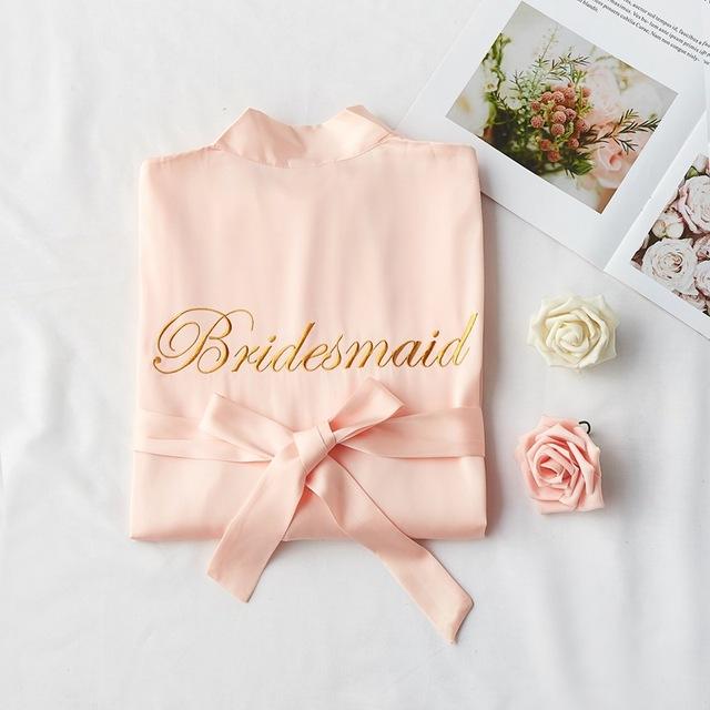 Women Rayon Embroidery Bride Bridesmaid Kimono Bathrobe Dress Sexy Mini Sleep Nightshirt Sleepwear Wedding Robes