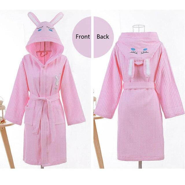 CAVME 2019 Summer Waffle Bathrobe Cotton Kimono Hotel Robe for Women Family Men's Sleepwear Hooded Nightgown V-Neck Plus Size
