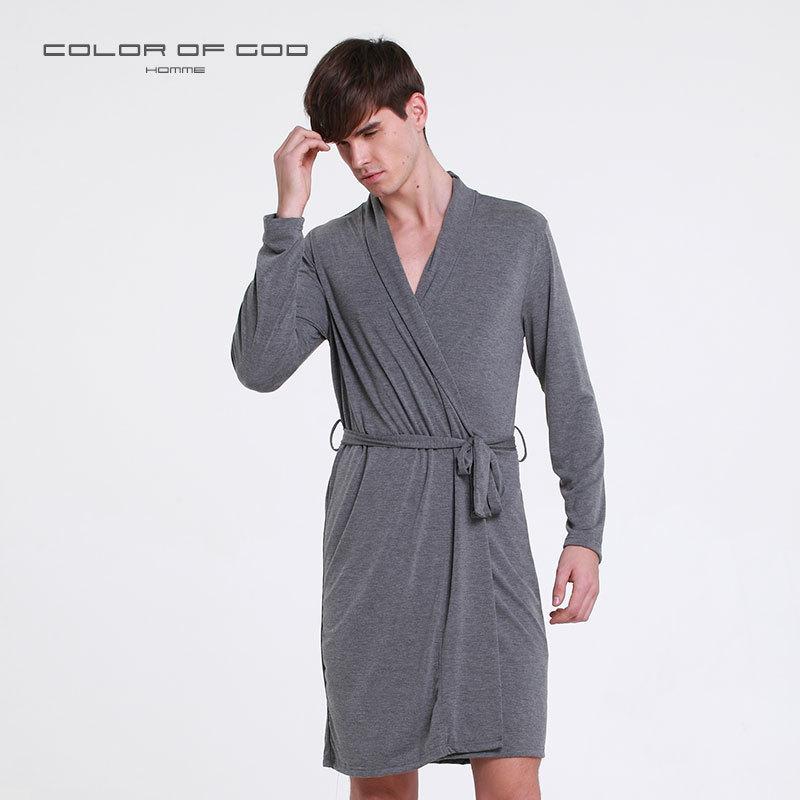 Casual bathrobe male modal comfort cotton home wear sexy XL pajamas large sizerobe men s cotton household Pajama