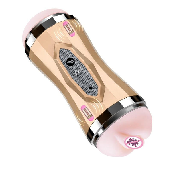 Male Masturbator Vibrator Real Vagina for Men Silicone Toy,Can Sound,Deep Throat Pussy Mouth Double Sex Toys for Adult Suck Man