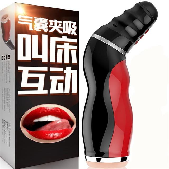 Deep Throat Clip Suction Suck Moan Interaction Induced Vibrator Artificial Vagina Real Pussy Male Masturbator Sex Toys for Men