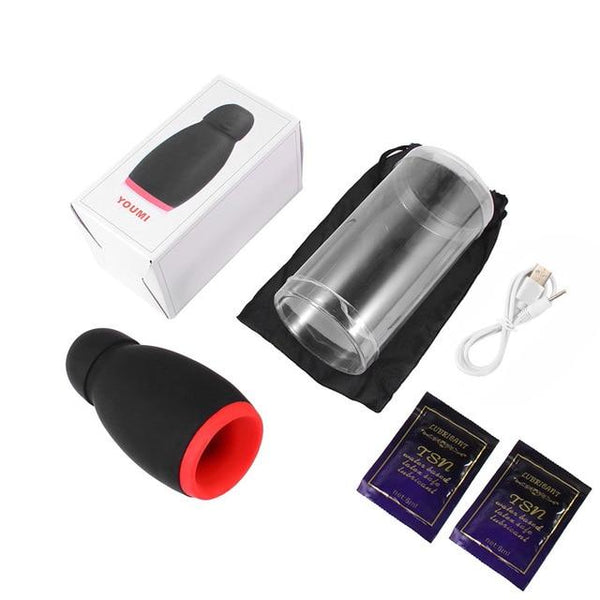 Heating Oral Sex Cup Smart Male Masturbation Vibrator 5 Speeds Penis Exercise Delay Massage Cup Suck Silicone Sex Toys for Men