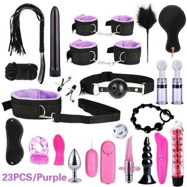 23pcs Sex Toys for Adult G-spot Vibrators Adult Game SM Bondage Restraint Adult toys Nylon Handcuffs Clit Stimulator Sex Shop
