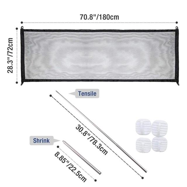 Foldable Cats Dogs Safety Protective Fence Pets Gate Mesh Black Isolation Net