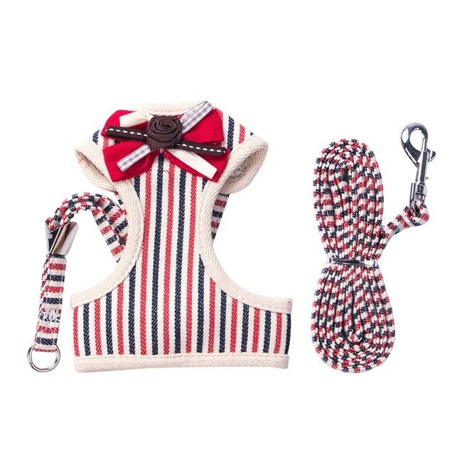 Soft Mesh Lace Small Dog Harness Step-in Puppy Harness Leash Set Pet Jacket Vest