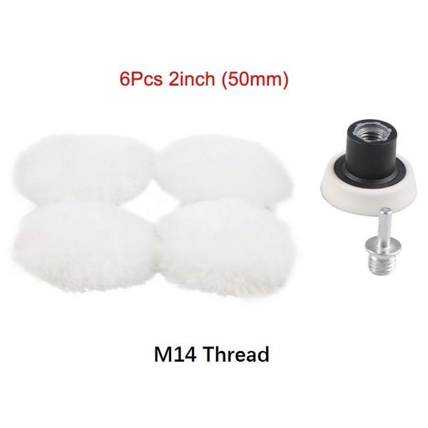 SPTA Polisher/Buffer Soft Wool Bonnet & Pad With Hook & Loop And 5/8"-11 Drill Adapter For Car Polisher Polishing/Buffing