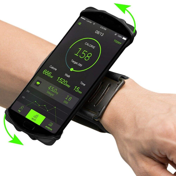 ULTRA-TRI 180 Degree Rotation Running Phone Holder Bag Armband Elastic Pouch Strap Jogging Gym Wrist Belt Fitness Accessories