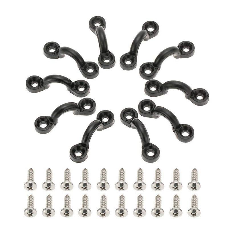 10pcs Nylon Bungee Deck Loops Tie Down Pad Eye With 20 Screws For Boat Kayak Deck Rigging Kit Fitness equipment Accessories